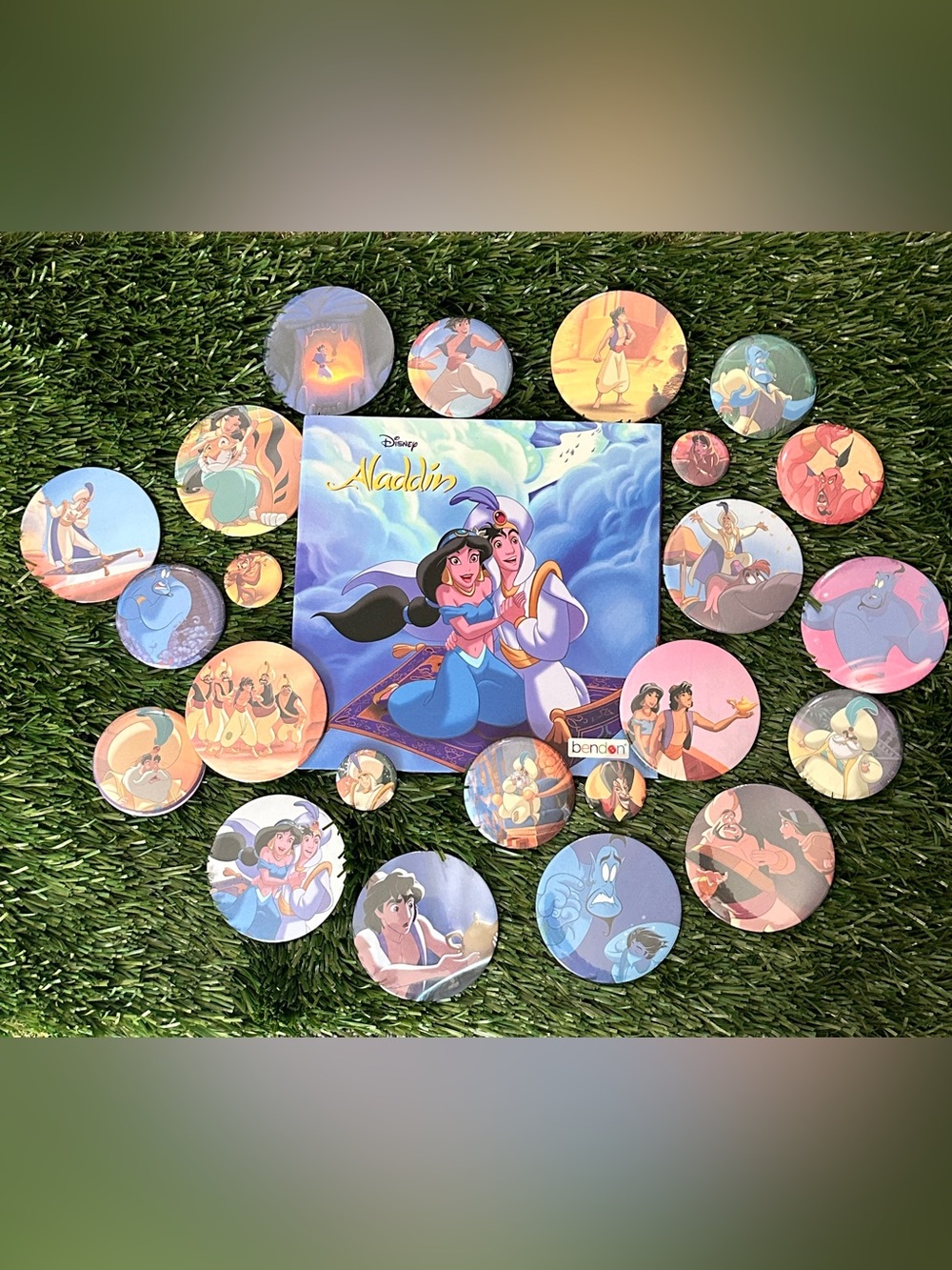 Aladdin pin back button bundle